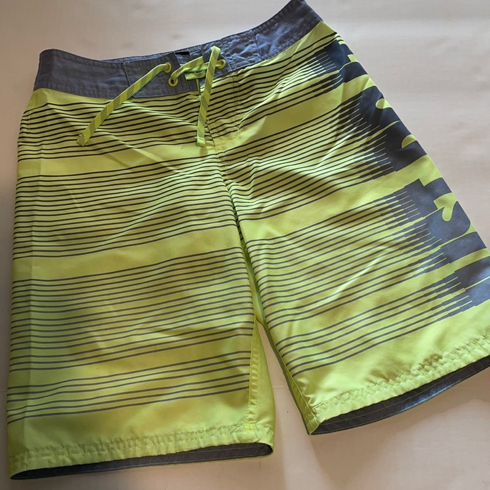 Boys youth Large Neon yellow Nike Swim trunks